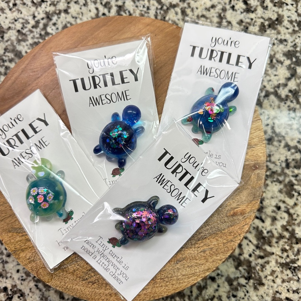 4 Resin Blue and Green Turtles
